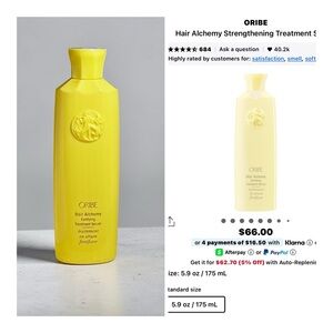 Oribe Hair Alchemy Fortifying Treatment Serum 5.9 oz / 175 mL. MSRP$66.
